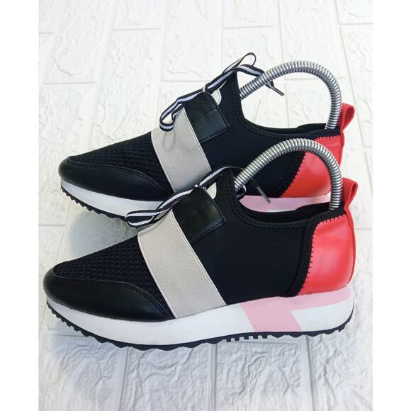 Steve Madden Women's Antics ANTI01AS1 Black Red Sneaker Shoes Size 7 M - Picture 4 of 8